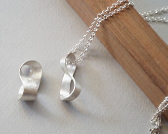 Sterling Silver Mobius Strip Pendant, Maths Jewelry, Infinity Symbol