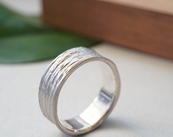 Branch wedding ring for men, branch silver ring, branch tree ring, twig wedding band, wide branch ring, wide branch tree ring in silver