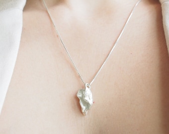 Sterling Silver Botanical Pendant Necklace, Dainty Flower Jewelry