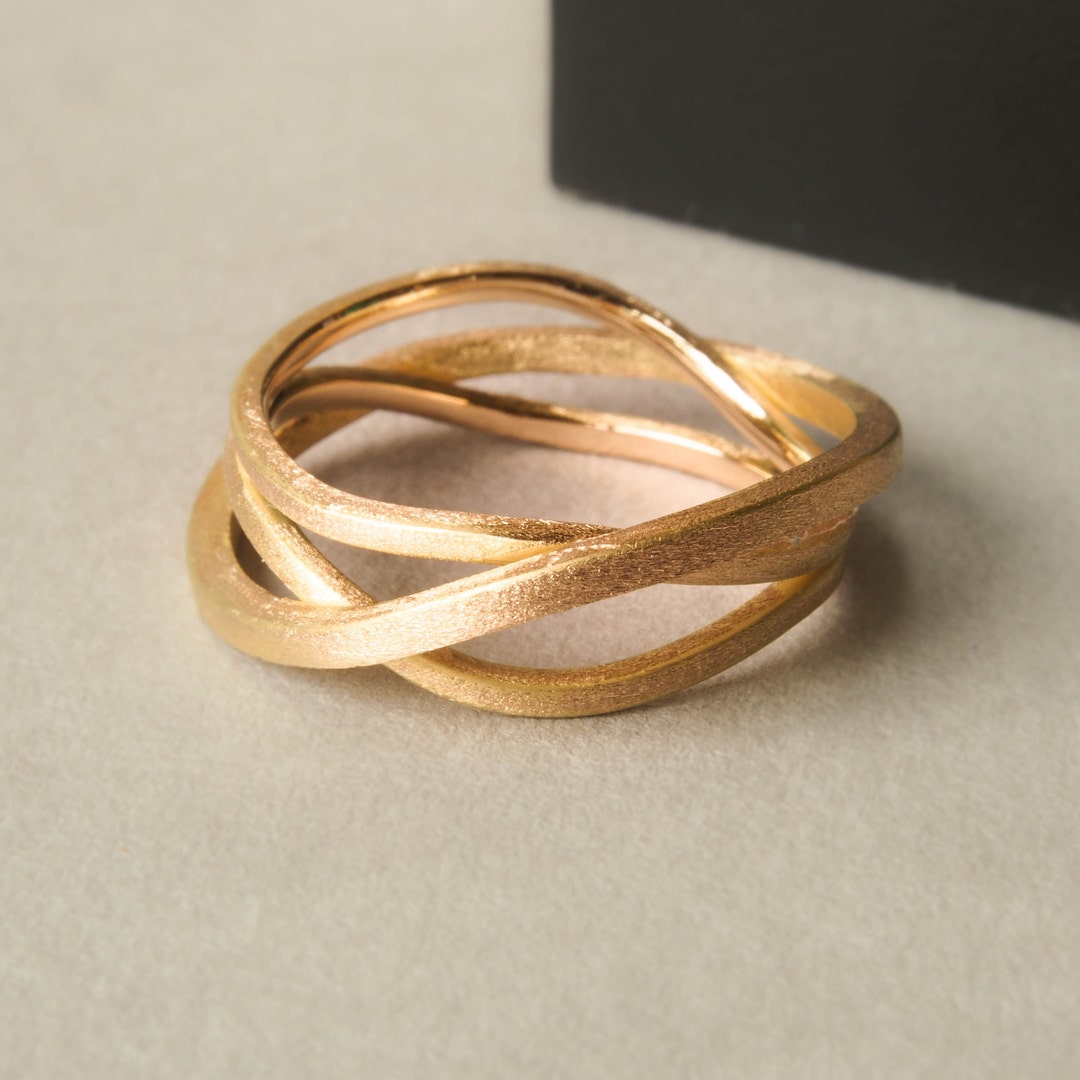 Modern Minimal Wedding Ring in Rose Gold. Gold Square Wedding Etsy