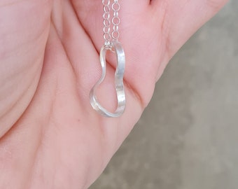 Handcrafted Sterling Silver Mobius Pendant Necklace, Recycled Metal