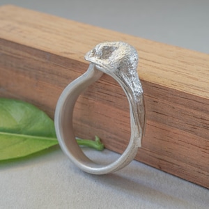 Organic silver ring, seed ring, textured ring, twig silver ring, forest ring, nature jewelry, woodland ring, silver art ring