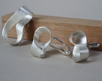 Mobius Strip Cufflinks, Handmade Infinity Band, Wedding Jewelry