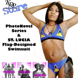 ST. LUCIA Flag-Designed Swimsuit + Photonovel