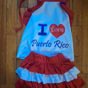 Saia e blusa de 2 peças projetadas por Porto Rico para bebês e crianças pequenas