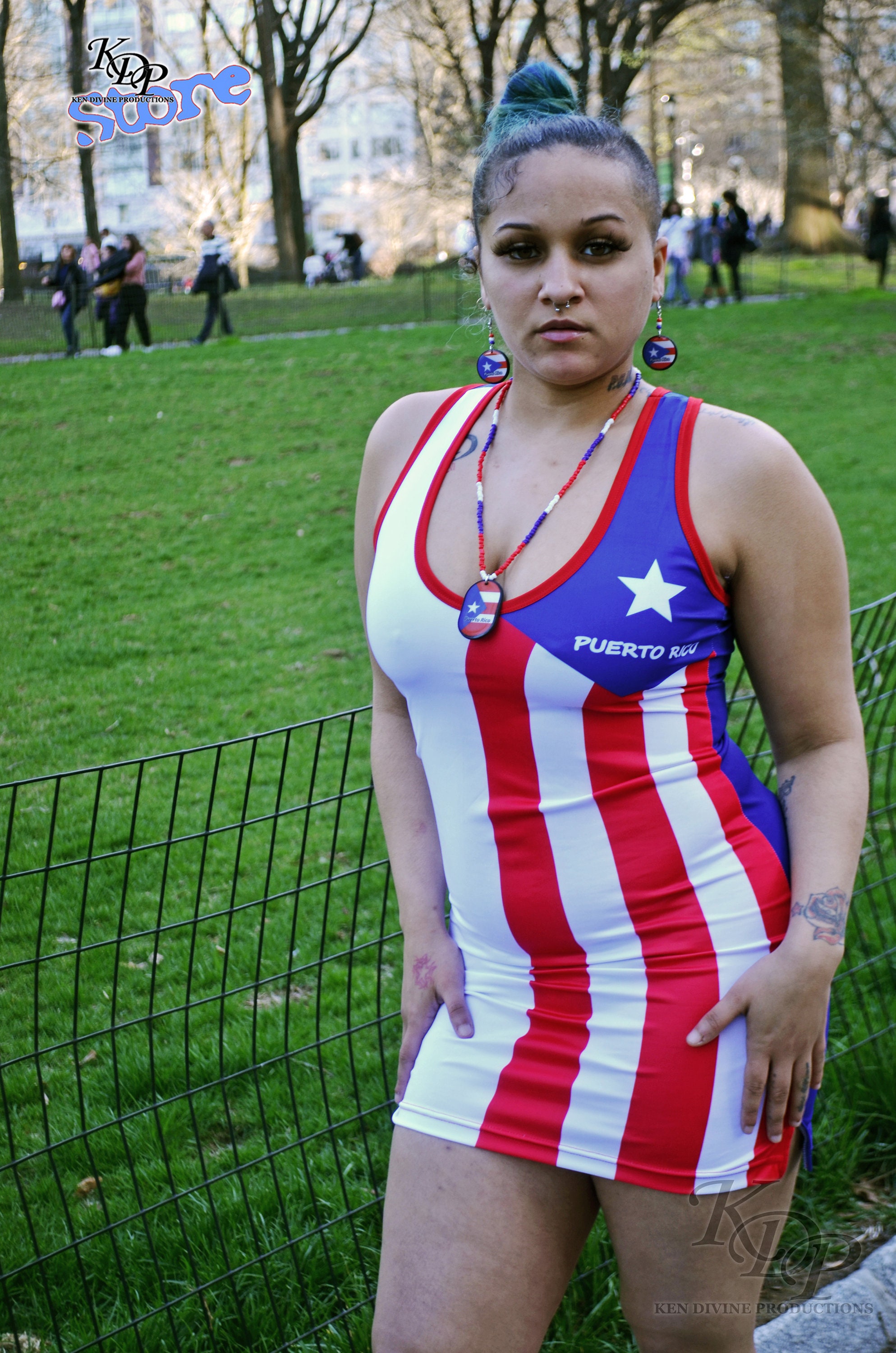 puerto rican jersey dress Puerto Rican Traditional Women Fiesta Dress with Blue Flag & Star Belt