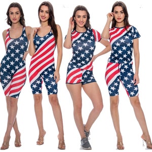 American Flag Shorts Sets Rompers (8 Different Styles) + PhotoNovel