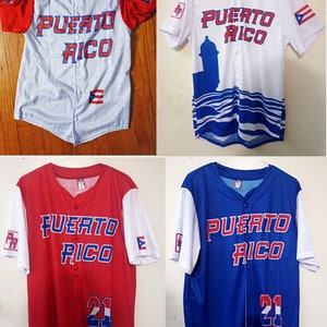 Puerto Rico-Designed Fashion Button-Up Baseball Jerseys