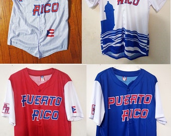 Puerto Rico-Designed Fashion Button-Up Baseball Jerseys