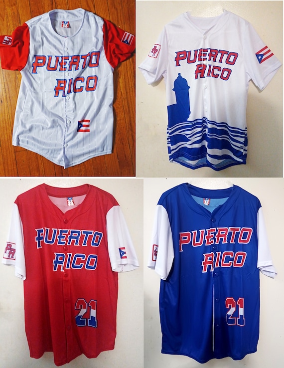 Puerto Rico-designed Fashion Button-up Baseball Jerseys 