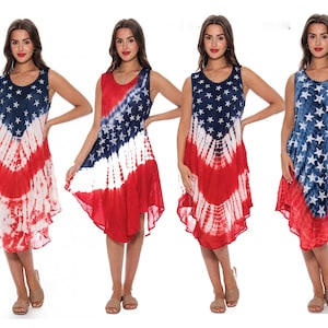 Boho-Stil amerikanische Flagge Sommerkleid (7 STYLES) + PhotoNovel