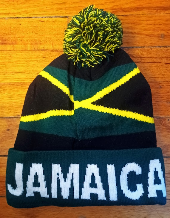 Jamaica Flag-Designed Winter Sweater Hat + Accessories - OS