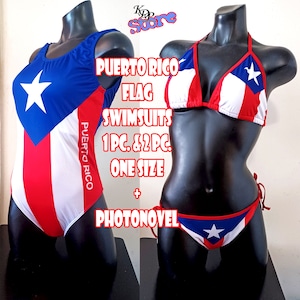 PUERTO RICO Flag-Designed Swimsuit + Photonovels