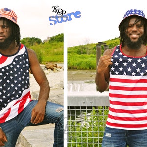Tank Top + Photonovel im amerikanischen Flaggen Design