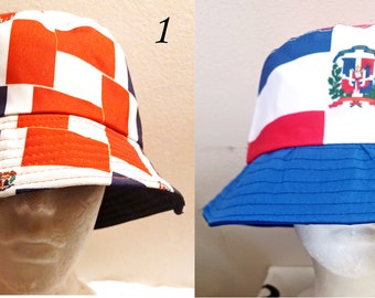 Dominican Republic Flag-Designed Bucket Hat - 2 Styles + Accessories - OS + Photonovel