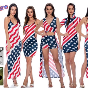 Kleider mit amerikanische Flagge (6 STYLES) + PhotoNovel