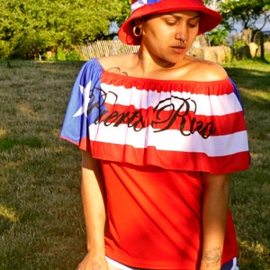 Puerto Rico Sleeveless Blouse Top for Women, Teens, Girls + PhotoNovel