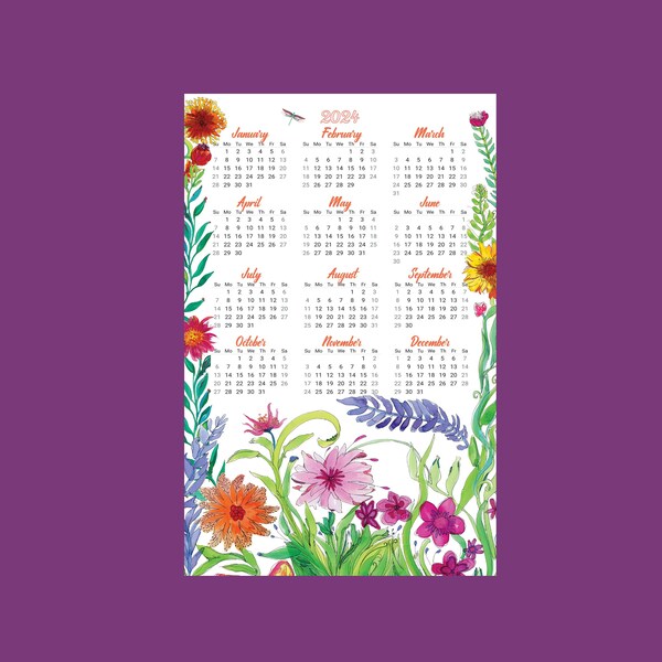 2024 Pretty Calendar Etsy