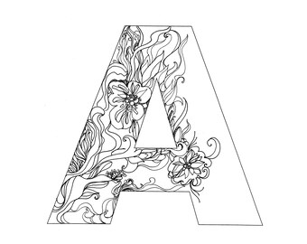 Letter coloring pages for adults
