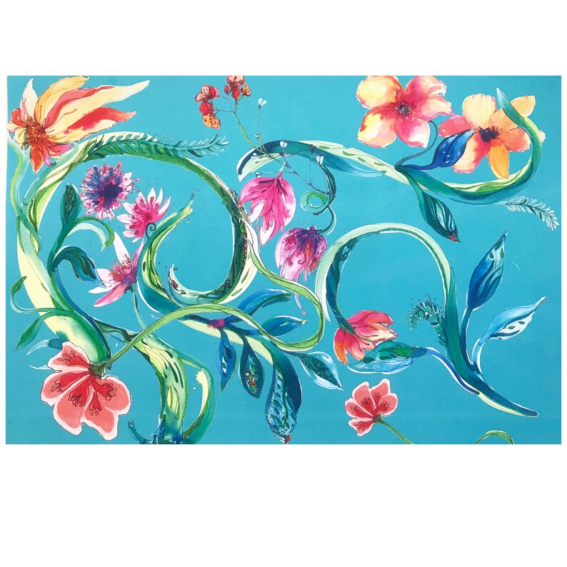 Colorful Placemats Waterproof Placemat Floral Art Placemat Etsy