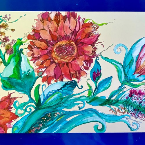 Colorful Placemats Waterproof Placemat Floral Art Placemat Etsy
