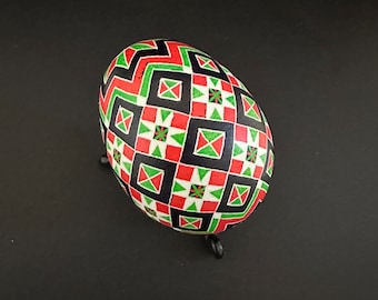 Geometric Ornament in Red, White, & Green