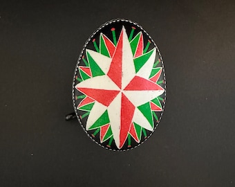 Starburst Ornament in Red, White, & Green