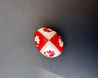 Etched and Dyed Brown Chicken Egg Pysanky