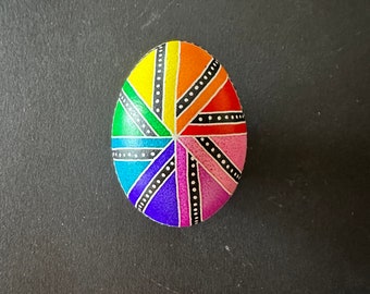 Rainbow Geometric Pysanka