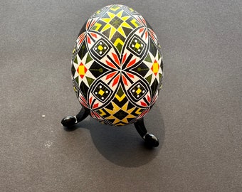 Black Red Yellow Geometric Pysanka