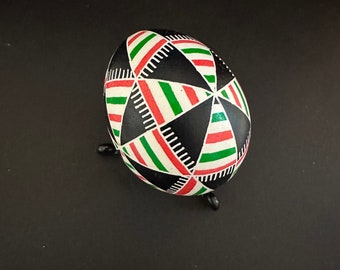 Scarf Ornament in Red, White, & Green