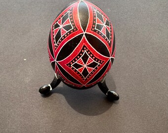 Red and Black Windows Pysanka