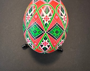 Geometric Detailed Ornament in Red, White, Pink & Greens