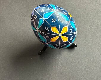 Blues Purple and Gold Geometric Pysanka