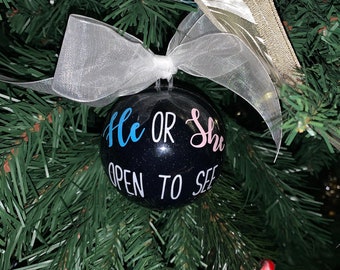 Gender Reveal Pop Apart Glitter Ornament