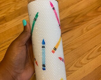 Crayon Tumbler Stainless Steel Fully Blinged 20oz Rhinestone Tumbler