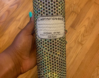 RTS- Ready to Ship Composition Notebook Tumbler Stainless Steel Fully Blinged 20oz Rhinestone Tumbler