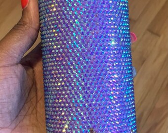 RTS: Ready to Ship Purple Pencil Stainless Steel Fully Blinged 20oz Rhinestone Tumbler Style 1