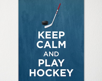 KCV27 Vintage Style Union Jack Keep Calm Play Hockey Funny Poster Print A2//A3//A4