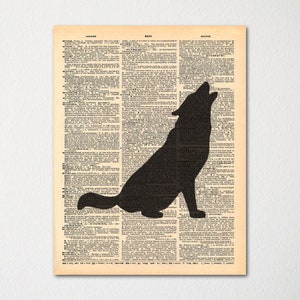 Wolf Dictionary Art Print / Vintage Dictionary Paper
