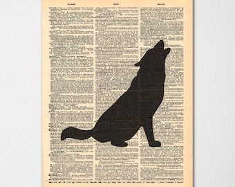 Konsttryck av Wolf Dictionary / Vintage-ordbokspapper