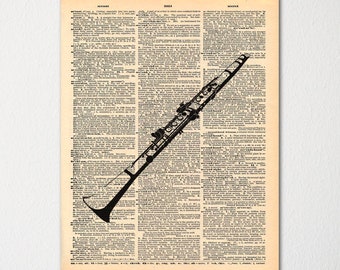 Clarinet Dictionary Art Print / Vintage Dictionary Paper