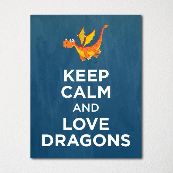 Halten Sie Ruhe und Liebe Drachen Fine Art Print Wahl der Etsy