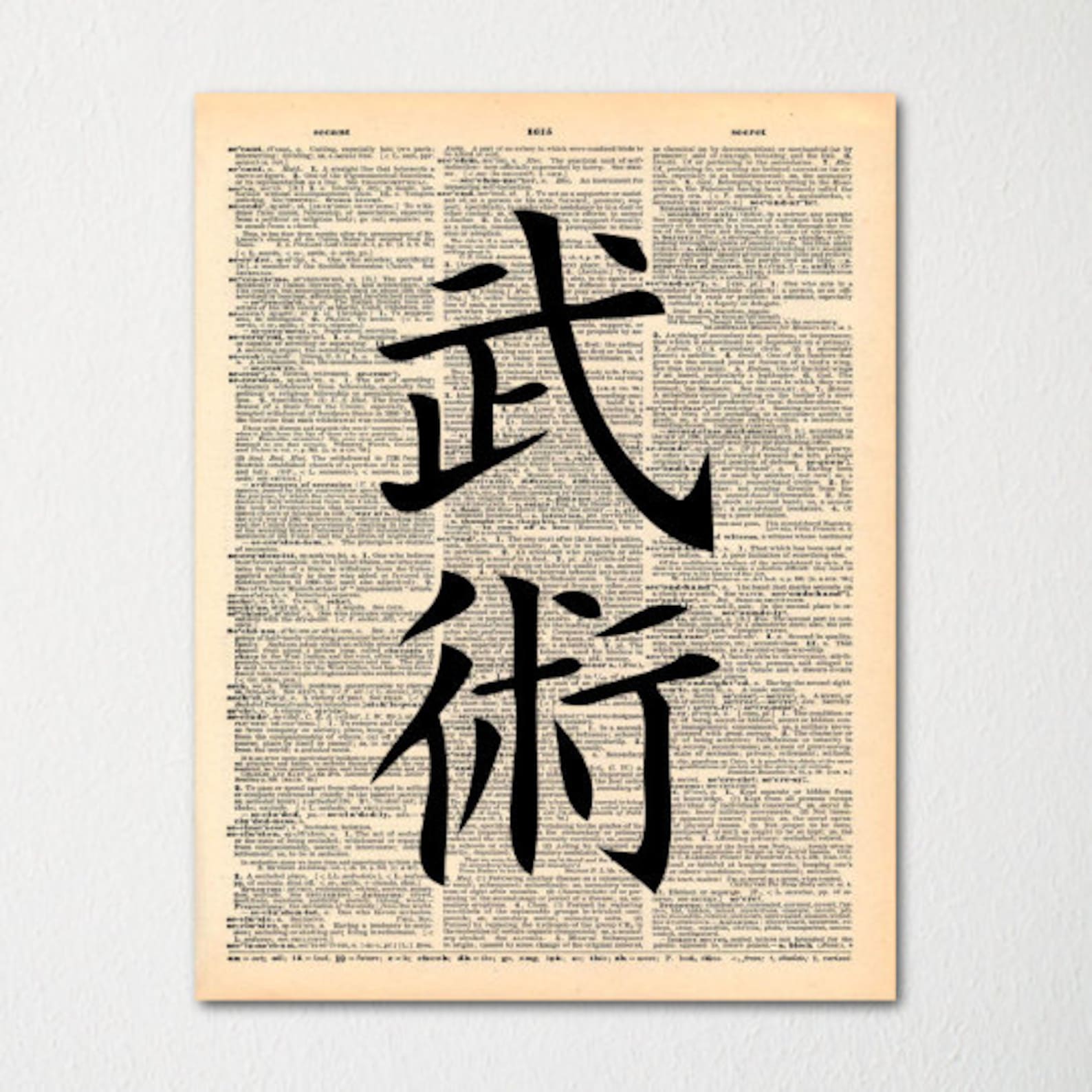Kanji martial Arts Japanese Dictionary Art Print / Etsy