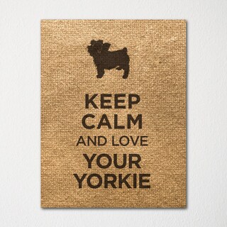 Sottobicchiere Quadrato MDF Lucido - Keep Calm And Hug A Yorkshire Terrier - 9x9 Cm - Regalo Per Amanti Dei Cani