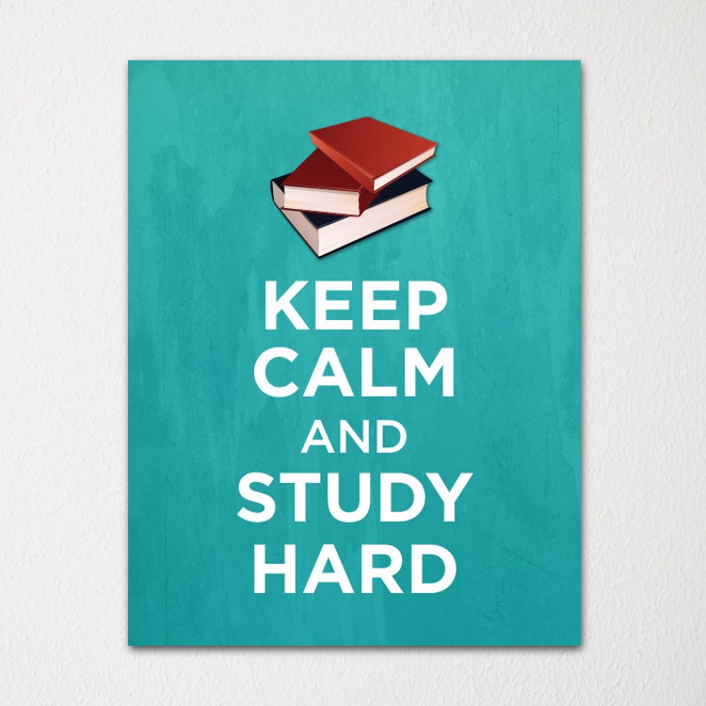 Keep Calm and Study Hard Fine Art Print Choice of Color Purchase 3 and Receive 1 FREE Custom Prints Available image 3