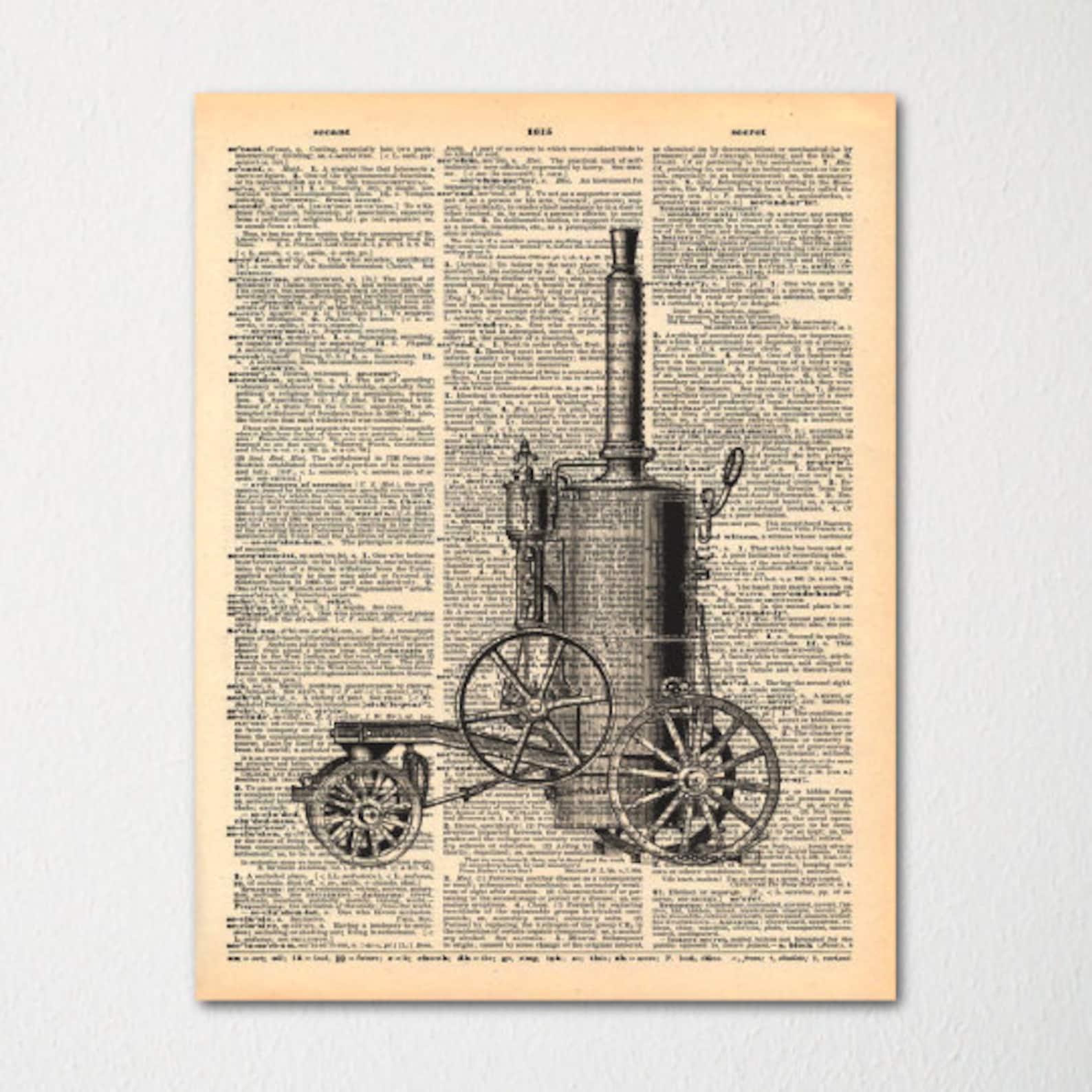 Steam Engine Dictionary Art Print / Vintage Dictionary Paper - Etsy