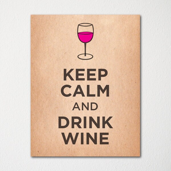T-Shirt Fun B29 Keep calm and drink wine happiness ironic