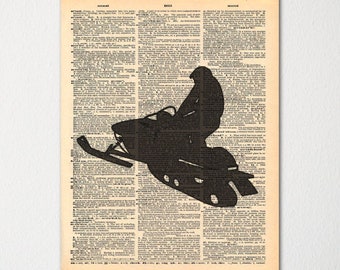 Snowmobile Dictionary Art Print / Vintage Dictionary Paper