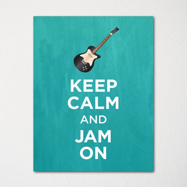 Keep Calm and Rock On - Fine Art Print - Choice of Color - Purchase 3 and Receive 1 FREE - Custom Prints Available